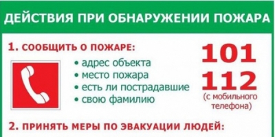 Действия при обнаружении пожара